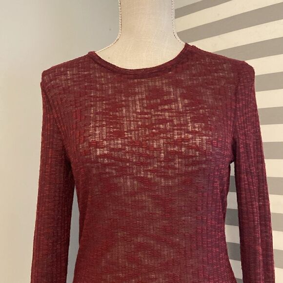 Free People Intimately Red Semi Sheer Aura Layering Top Size Small - Picture 2 of 9